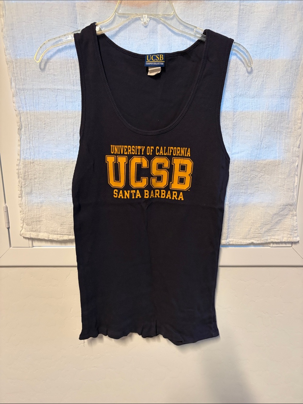 Navy Tank Top with Golden Yellow Logo - University of California Santa Barbara